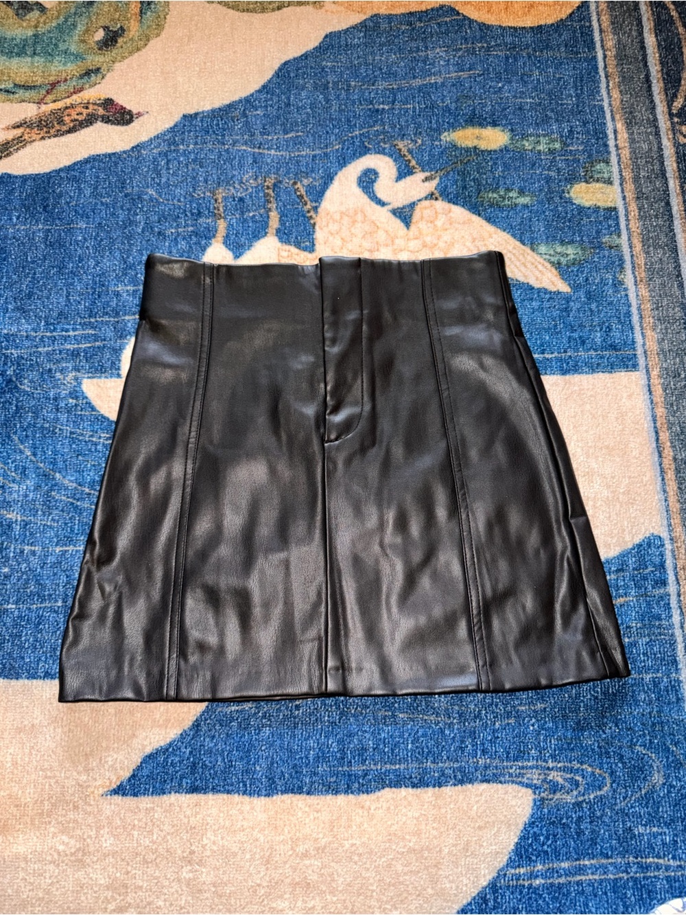 Zara Black Faux Leather Mini Skirt